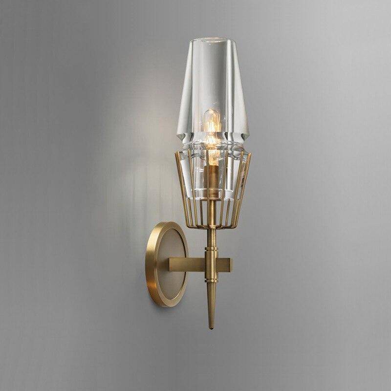 Designer and modern LED wall light with triangular-shaped glass Sconce