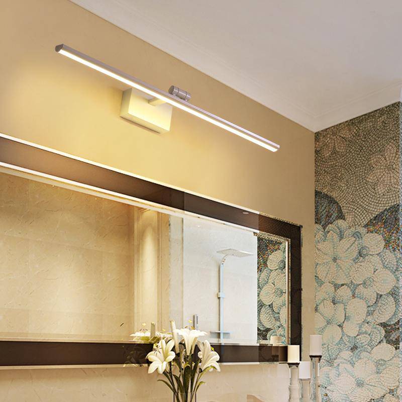 Long LED wall light for mirror