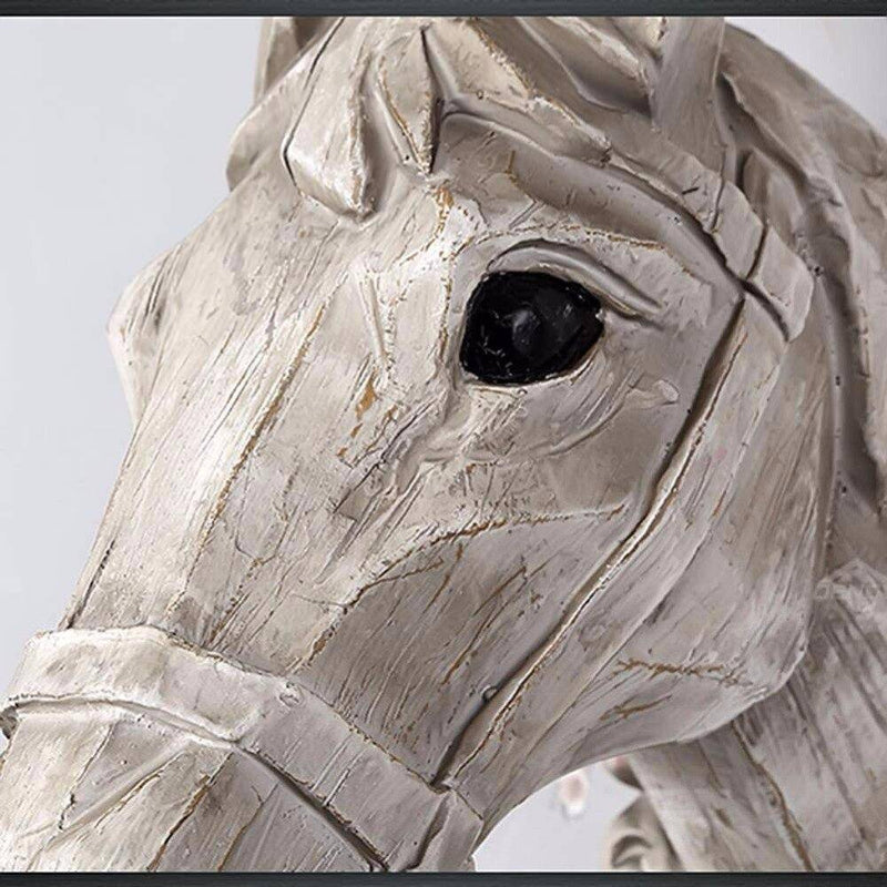 Horse head wall light with lampshade