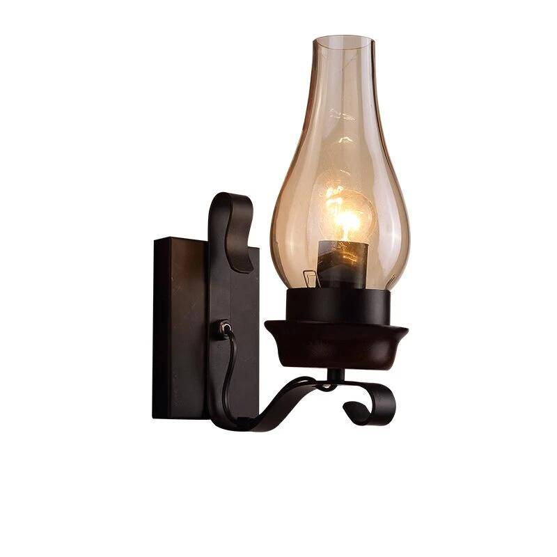 Retro LED metal wall light with candle-style bulb