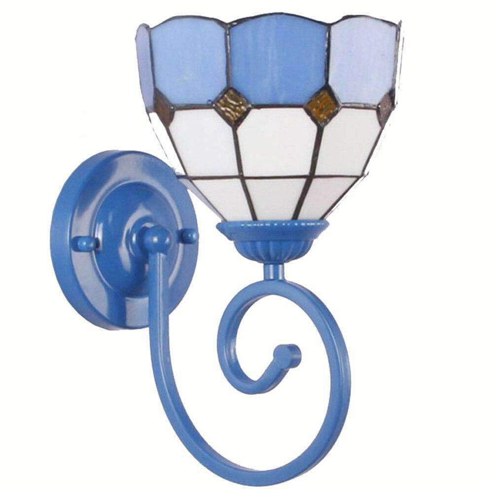 Rustic Mediterranean style blue LED wall light - vue 6 sur 7