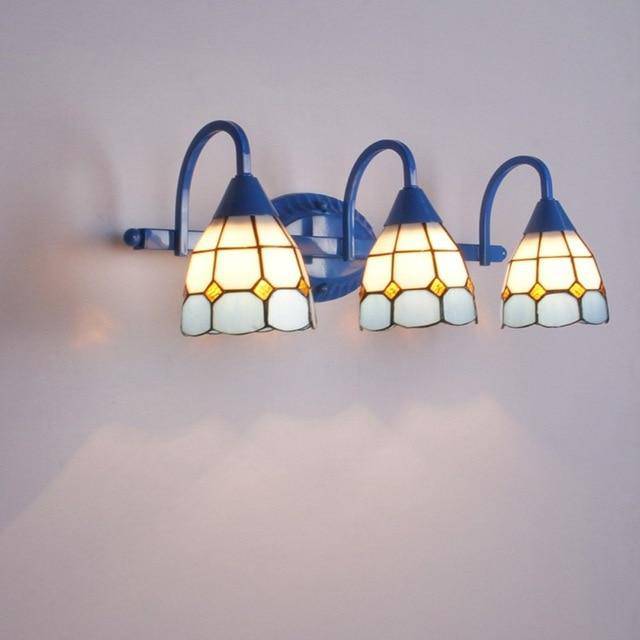 Rustic Mediterranean style blue LED wall light - vue 5 sur 7