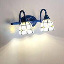 Rustic Mediterranean style blue LED wall light