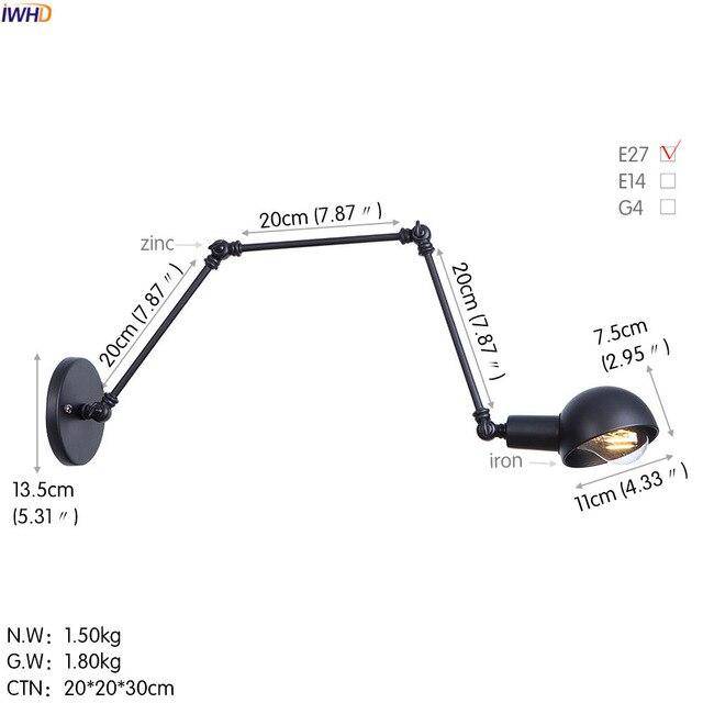 Antique articulated arm rustic wall light - vue 13 sur 16