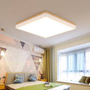 Rectangular wooden and metal LED ceiling light
