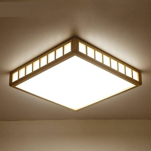 Square Japanese-style tatami LED ceiling light - vue 5 sur 5