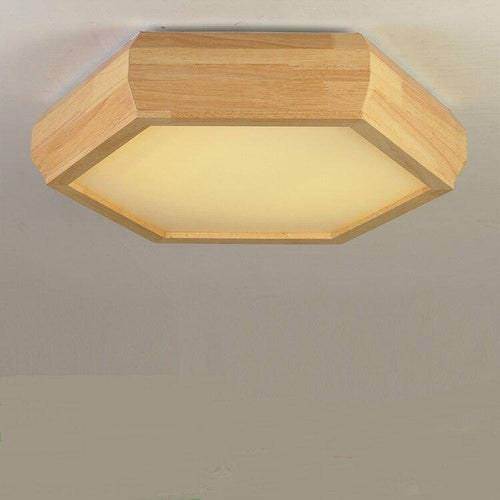 Hill hexagonal wooden ceiling light - vue 3 sur 3
