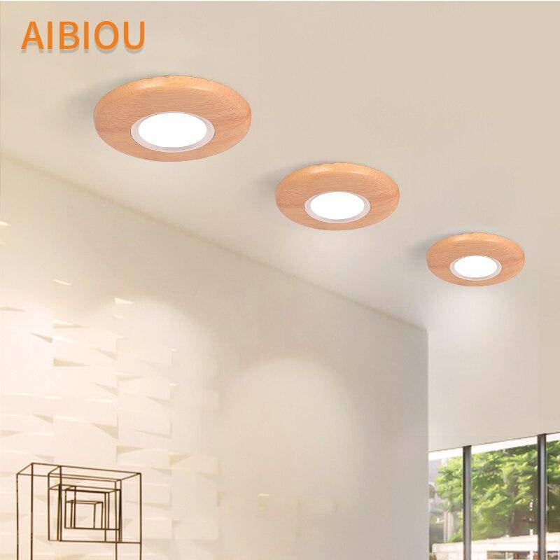 Aibiou wooden LED ceiling spotlight - vue 2 sur 11