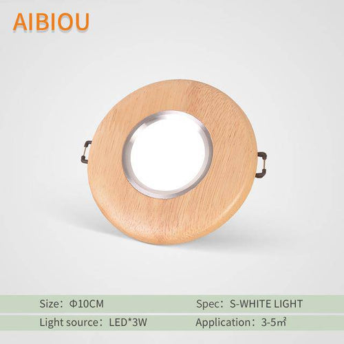 Aibiou wooden LED ceiling spotlight - vue 6 sur 11