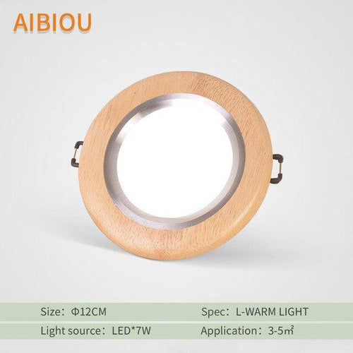 Aibiou wooden LED ceiling spotlight - vue 7 sur 11