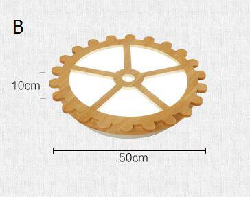 Wooden LED clock ceiling light - vue 5 sur 7