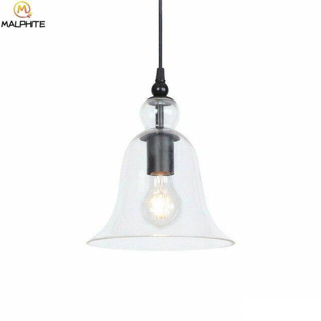 Coloured glass bell pendant light