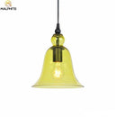 Coloured glass bell pendant light