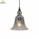 Coloured glass bell pendant light