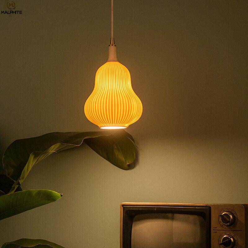Wavy ceramic LED pendant light for kitchen - vue 2 sur 6