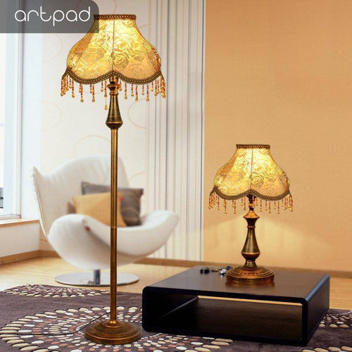 LED floor lamp with fabric shade - vue 5 sur 15