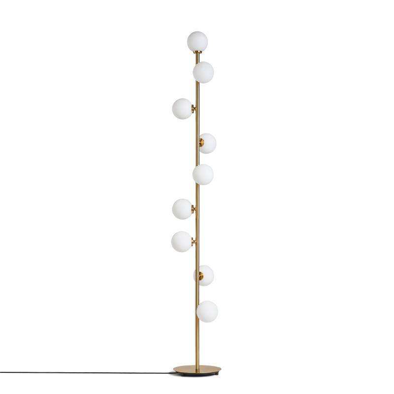 Designer LED floor lamp with multiple glass globes - vue 5 sur 5