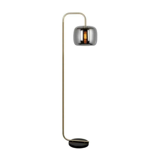 Designer floor lamp with smoked glass globe stone - vue 6 sur 5
