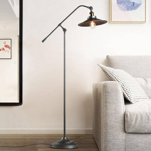 Nostalgic adjustable rustic iron floor lamp - vue 3 sur 6
