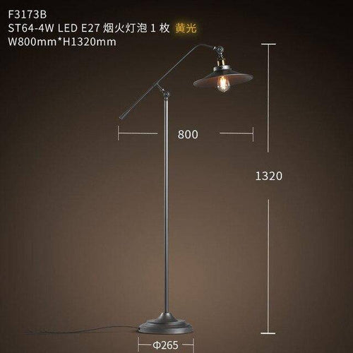 Nostalgic adjustable rustic iron floor lamp