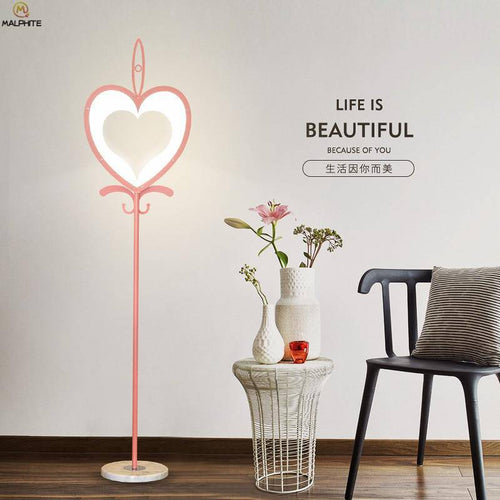 Pink heart-shaped floor lamp gift - vue 5 sur 6