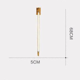LED designer wall light gold bar rotate - vue 6 sur 6