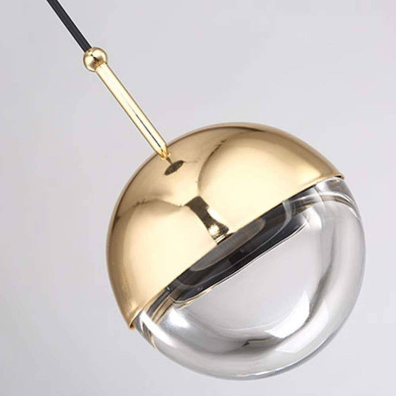 Globe glass and metal designer pendant light