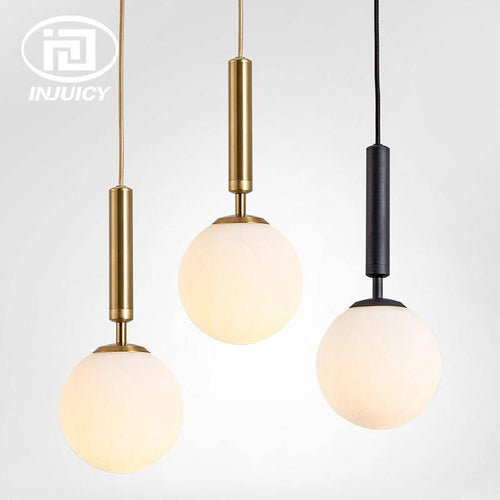 Glass ball LED pendant light with cylindrical holder - vue 5 sur 8