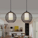 Ball shaped cage pendant light