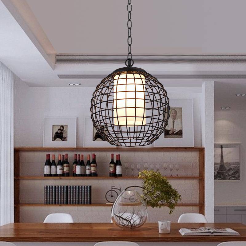 Ball shaped cage pendant light - vue 4 sur 5