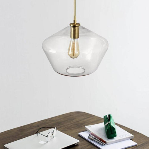 Smoked cognac glass pendant light in multiple shapes - vue 3 sur 14