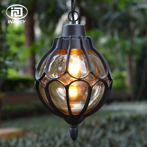 Rustic outdoor waterproof pendant light garden - vue 3 sur 9
