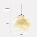 Moon-shaped pendant light