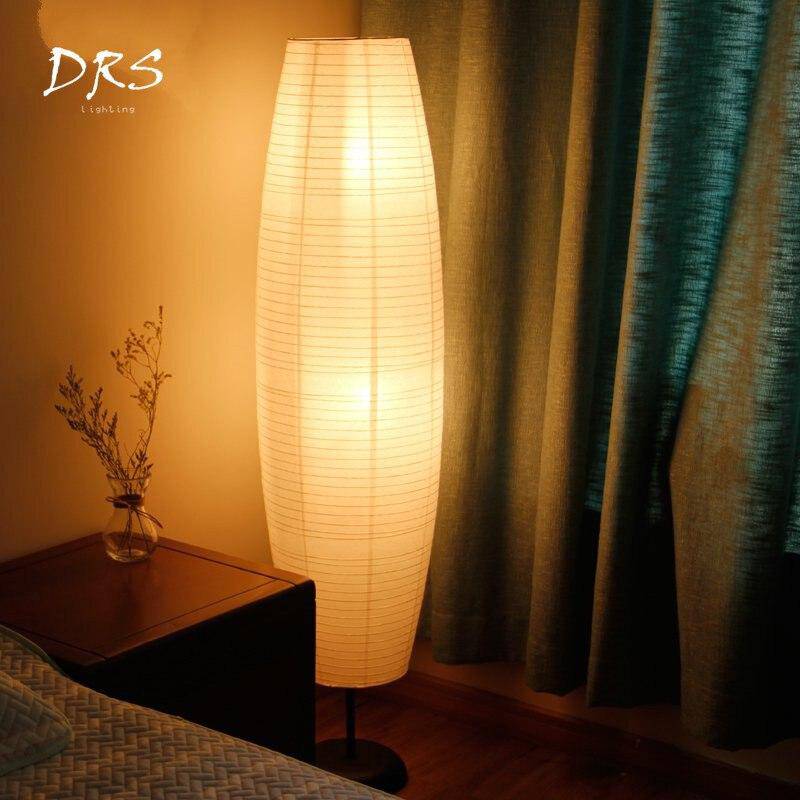 Oval paper cylinder LED floor lamp