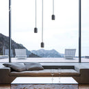 Designer LED pendant light in faux natural stone loft style