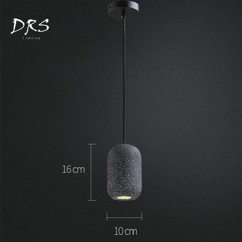 Designer LED pendant light in faux natural stone loft style - vue 8 sur 8