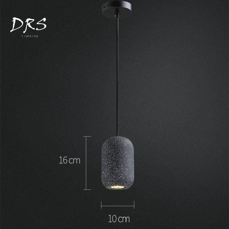 Designer LED pendant light in faux natural stone loft style - vue 7 sur 8