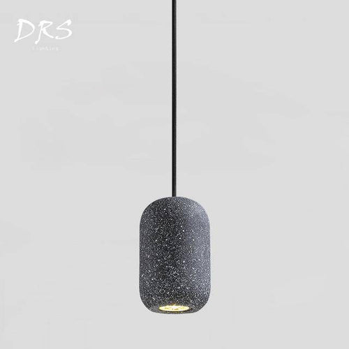 Designer LED pendant light in faux natural stone loft style