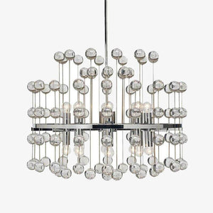 Contemporary LED chandelier with crystal ball art design