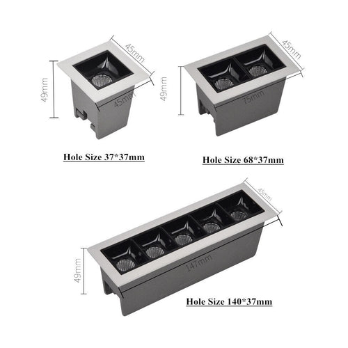 Balvin modern rectangular recessed LED spotlight - vue 11 sur 12