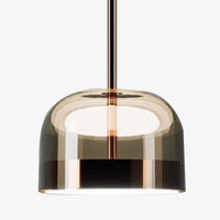 Glass and chrome LED designer pendant light