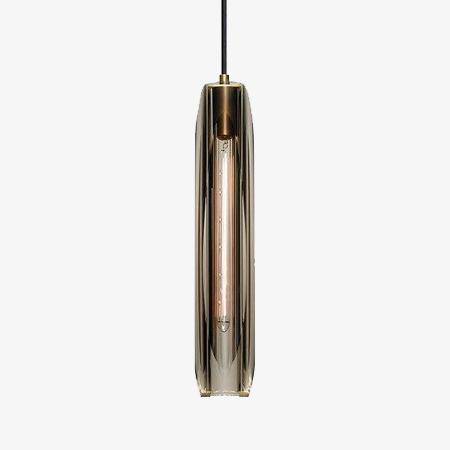 Luxury smoked crystal glass tube LED pendant light