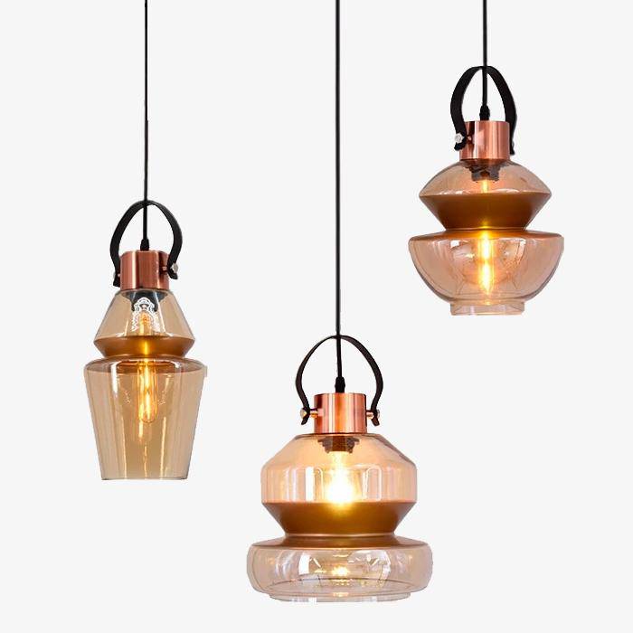 Industrial glass design LED pendant light