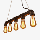 Rustic industrial pendant light with multiple lamps